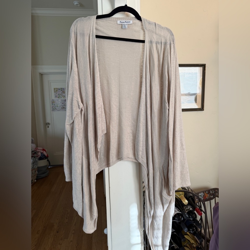Tommy Bahama Women's Cream Open-Front Sweater
